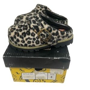 Lamour Leopard Clogs Toddler Size 5 NIB Slip On Fur Girls